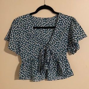 Floral wrap top